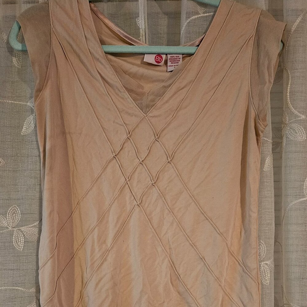 Blush pink silk top